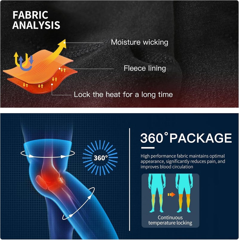 Santic Cycling Leg Warmers Unisex Thermal Knee Warmers Winter Fleece Biking Leg Warmers Compression Anti-Slip with UPF - Image 5